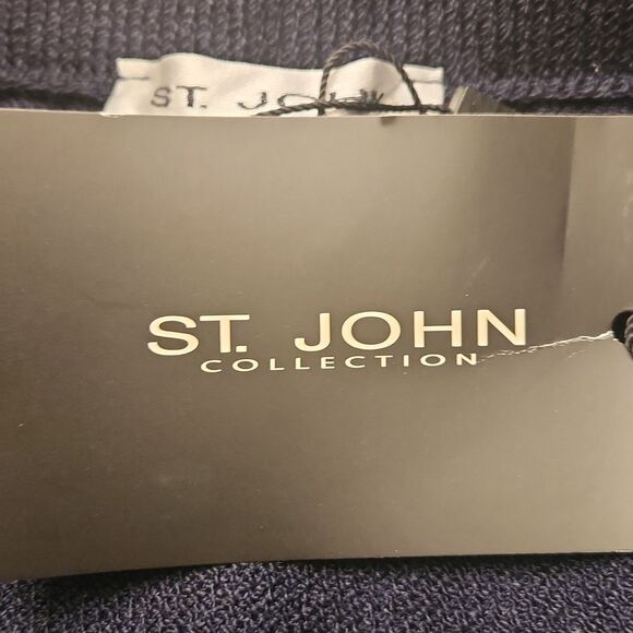 St. John Collection Long Wool Skirt In "Navy" Dark Blue Size 12 NWT - Picture 4 of 6